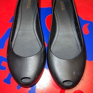 Women’s Melissa Shoes Size 8 Jelly Ballet Flats Black